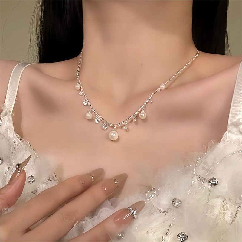 Geometrijski višeslojni ogrlica od umjetnih bisera — Kaitin Jewelry, elegantan stil za žene