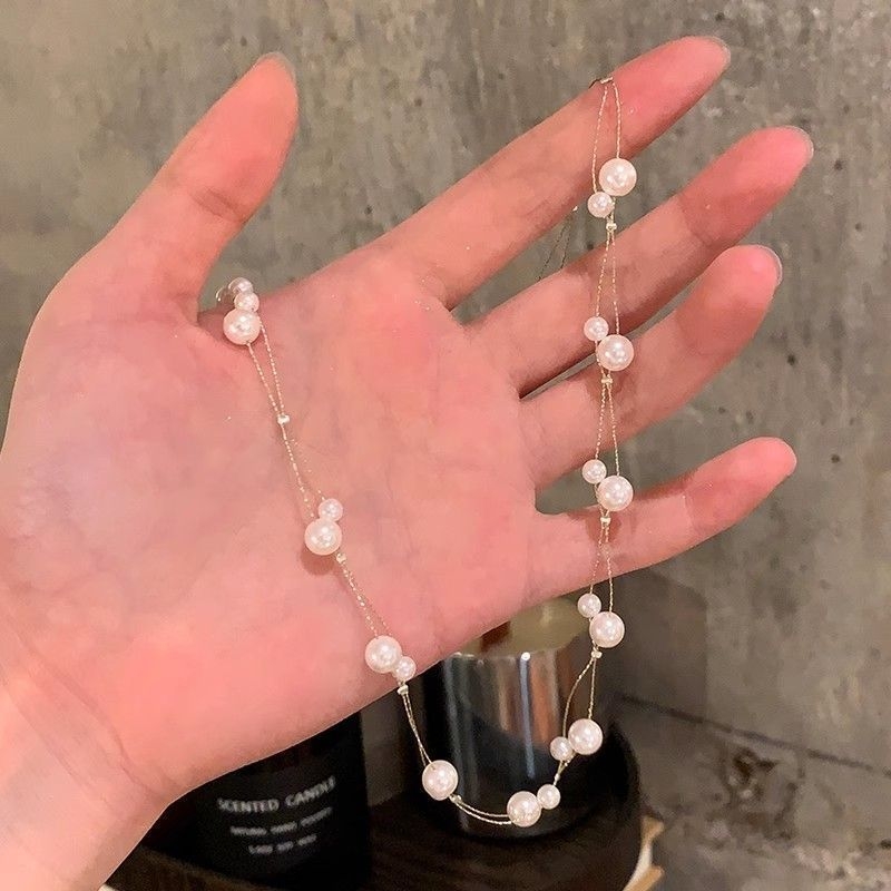 Geometrijski višeslojni ogrlica od umjetnih bisera — Kaitin Jewelry, elegantan stil za žene