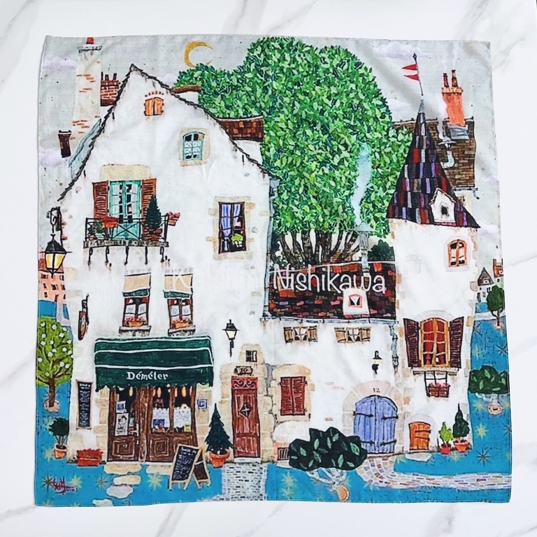 Mali kvadratni šal od pamuka 71–80%, ravno tkanje, ljeto, porijeklo Huzhou, otisak, gradski stil