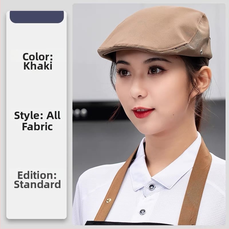 Unisex denim beret za kuhinju, kafiće i restorane – mrežasta kapa kuhara s ušivenim logom