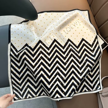 Копринен квадратен шал, 100% коприна, плоско тъкане, стил: свеж и сладък, стил Шанел, пролет