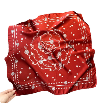 Копринен квадратен шал, 100% коприна, плоско тъкане, стил: свеж и сладък, стил Шанел, пролет