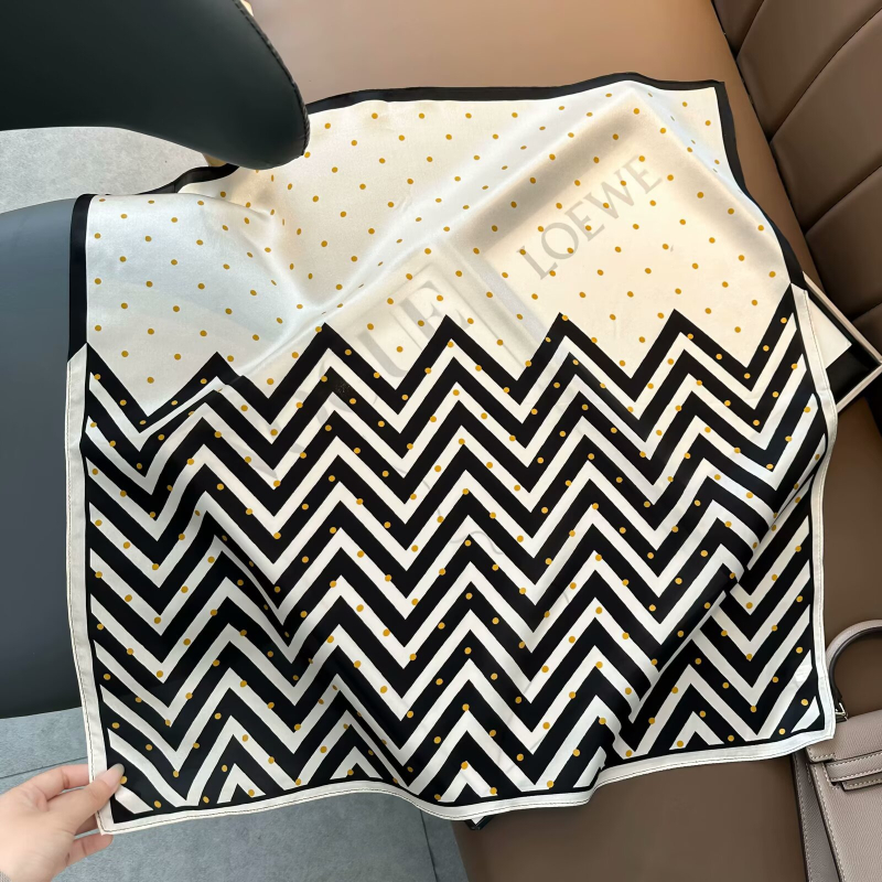 Копринен квадратен шал, 100% коприна, плоско тъкане, стил: свеж и сладък, стил Шанел, пролет