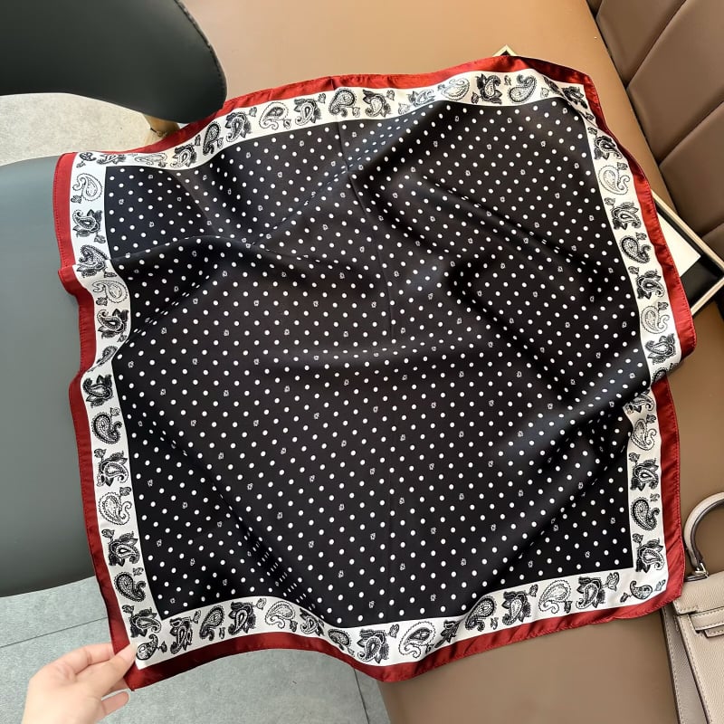 Копринен квадратен шал, 100% коприна, плоско тъкане, стил: свеж и сладък, стил Шанел, пролет