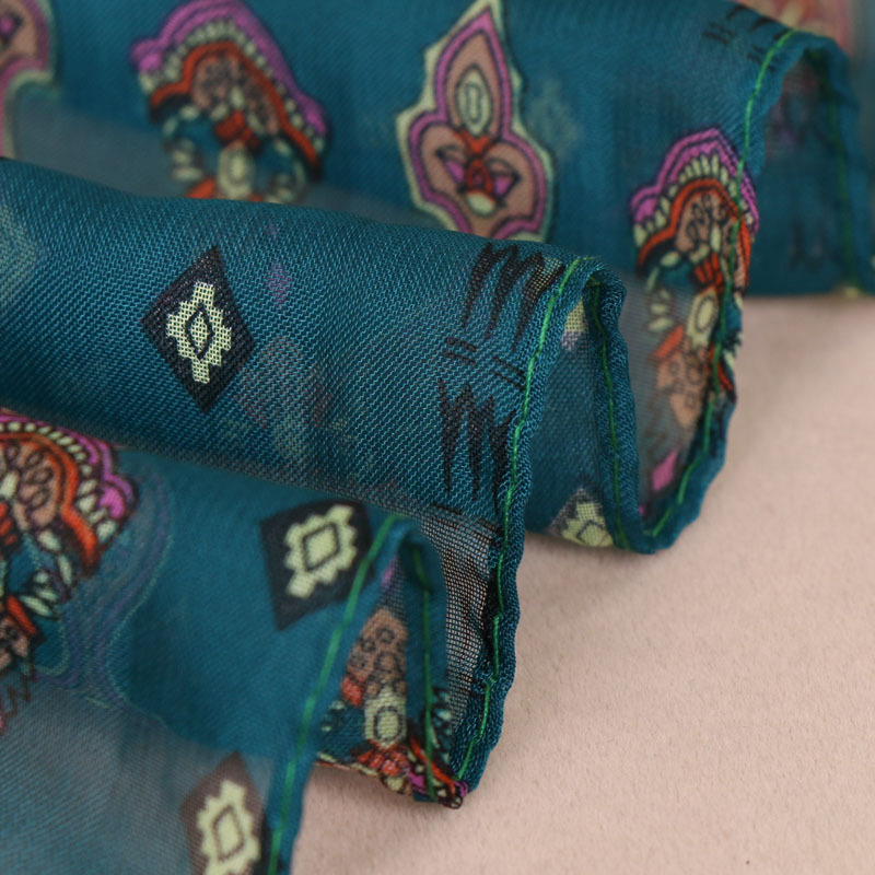Šal od šifona (polyester) - Indijski stil, Puchang i Francuski retro, Hangzhou, Ljeto 2023