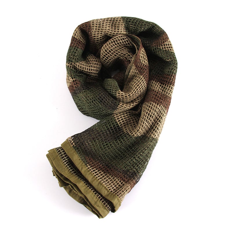 Kamuflāžas tīkla galvas šalle – poliesters, universāla, pieaugušie, ziedu raksts, kalnu pārgājieni