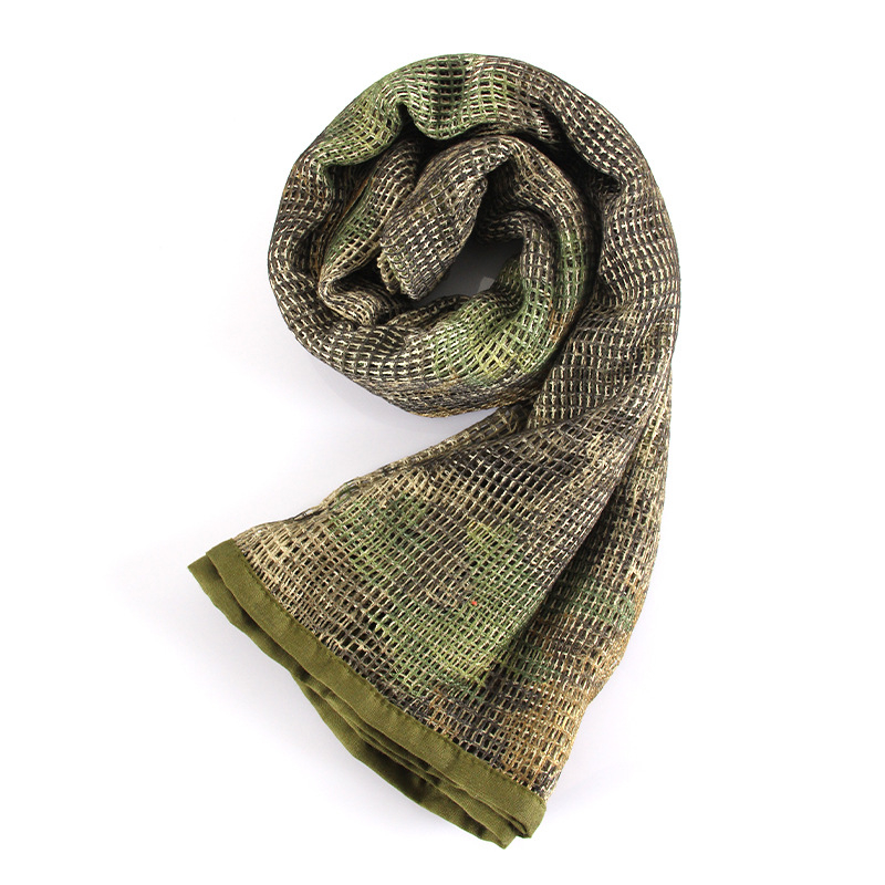 Kamuflāžas tīkla galvas šalle – poliesters, universāla, pieaugušie, ziedu raksts, kalnu pārgājieni