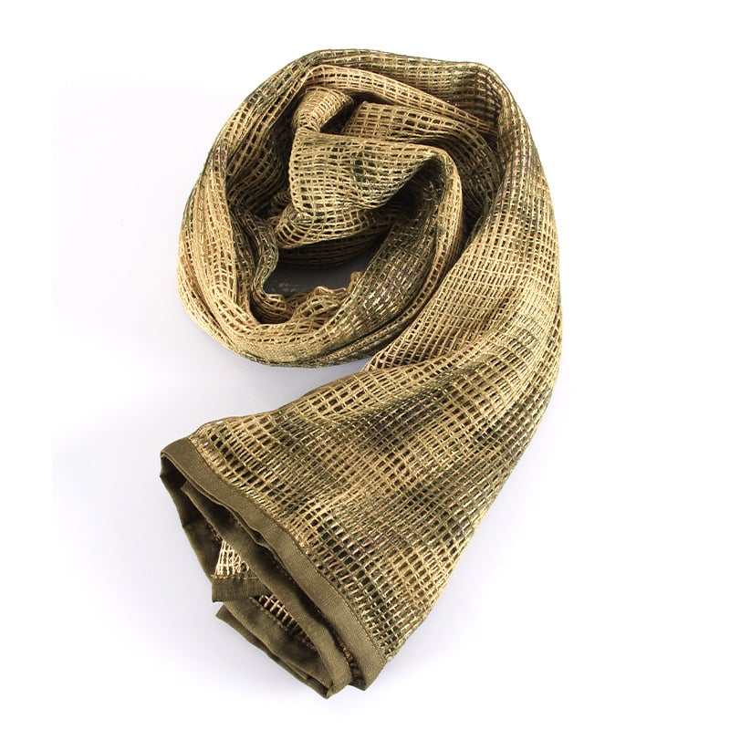 Kamuflāžas tīkla galvas šalle – poliesters, universāla, pieaugušie, ziedu raksts, kalnu pārgājieni