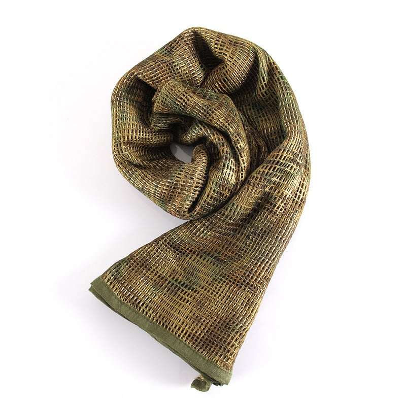 Kamuflāžas tīkla galvas šalle – poliesters, universāla, pieaugušie, ziedu raksts, kalnu pārgājieni