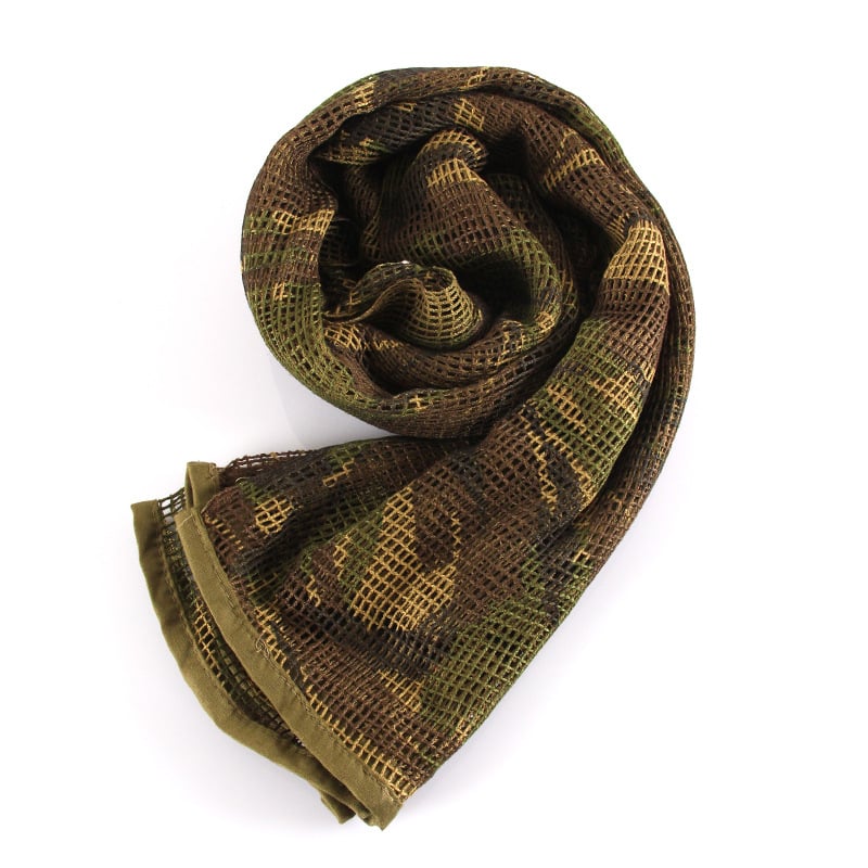Kamuflāžas tīkla galvas šalle – poliesters, universāla, pieaugušie, ziedu raksts, kalnu pārgājieni