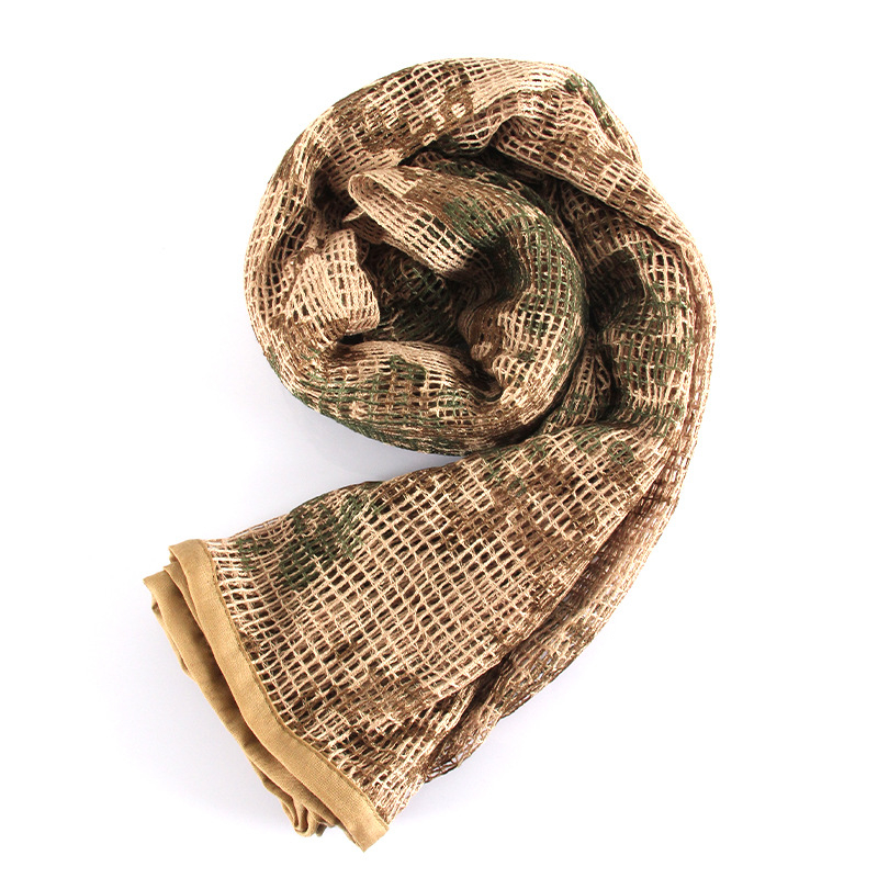 Kamuflāžas tīkla galvas šalle – poliesters, universāla, pieaugušie, ziedu raksts, kalnu pārgājieni