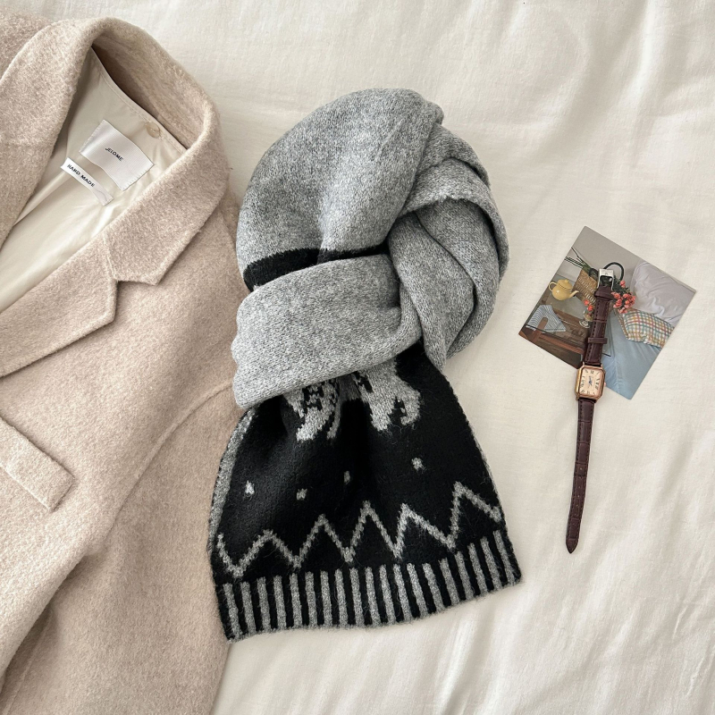 Love Creek šal od poliestera s Warp-Knit tkanjem, dvostrani, topao zimi — produženi stil, Internet zvijezda stil