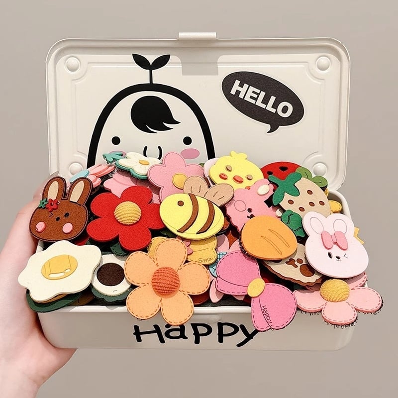 Bērnu matu klipses ar Velcro – sānu klips, roku darbs, sajaukta materiāla, Oh Yang Jewelry