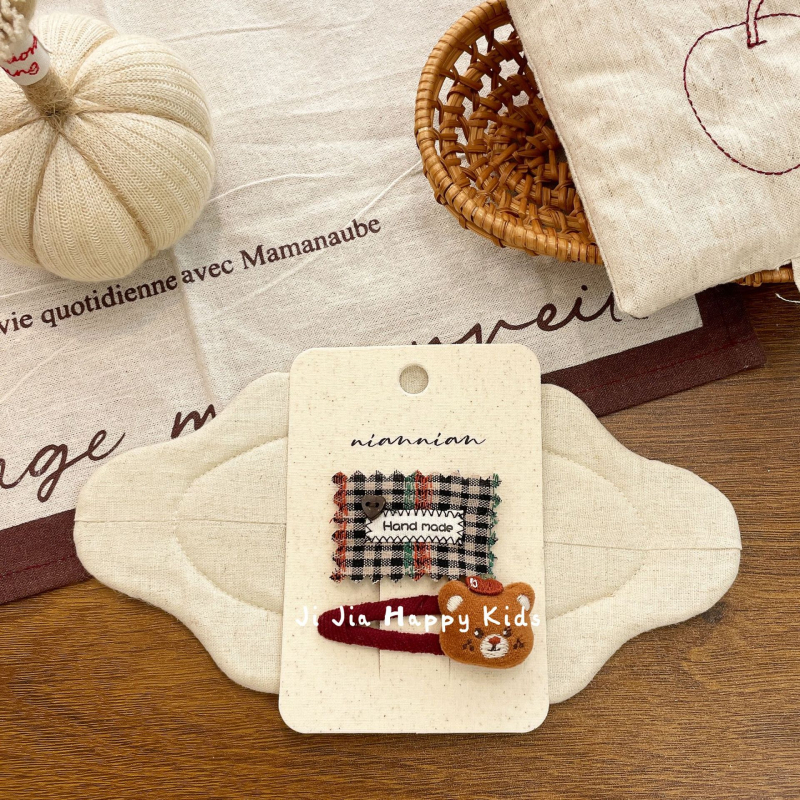 Rūpnieciski darināta auduma matu spraude sievietēm, Korejas stilā, BB spraudnis, sānu spraudnis, retro loku