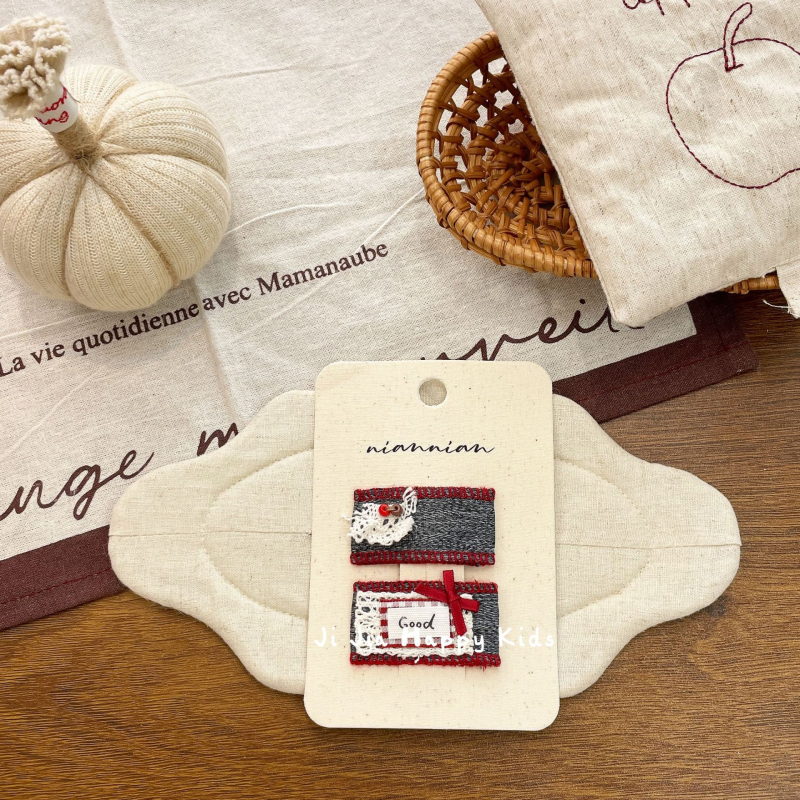 Rūpnieciski darināta auduma matu spraude sievietēm, Korejas stilā, BB spraudnis, sānu spraudnis, retro loku