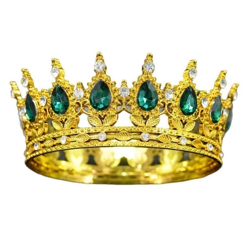 Barokna plastična kruna tiara za žene s ametistnim kristalima, dizajn kapljice vode, 18k elektroplatiranje