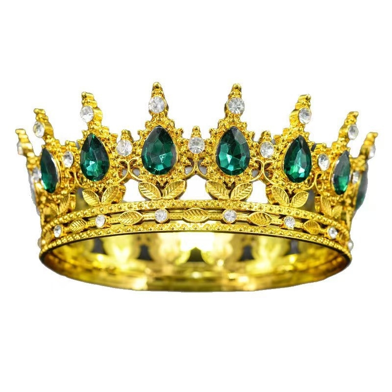 Barokna plastična kruna tiara za žene s ametistnim kristalima, dizajn kapljice vode, 18k elektroplatiranje
