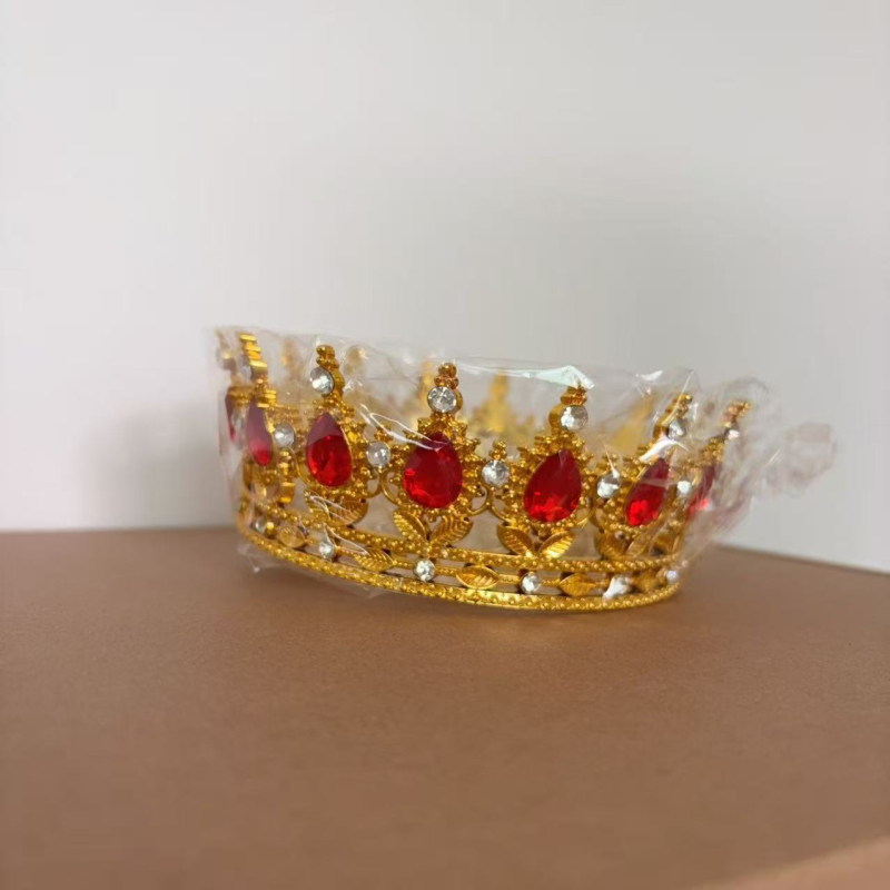 Barokna plastična kruna tiara za žene s ametistnim kristalima, dizajn kapljice vode, 18k elektroplatiranje