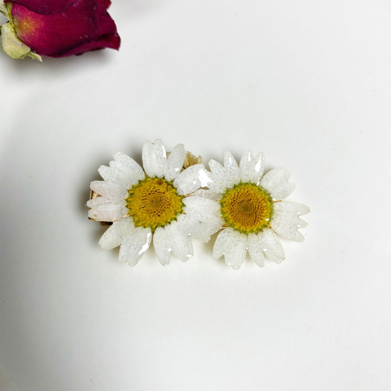 Matu sprādze ar augļu un lapu motīviem — rokdarbs, no plastmasas/sveķu, sievietēm