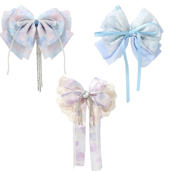 Matu klipsis ar loku un pērlīšu pūci, tauriņa ziedu dizains, roku darbs