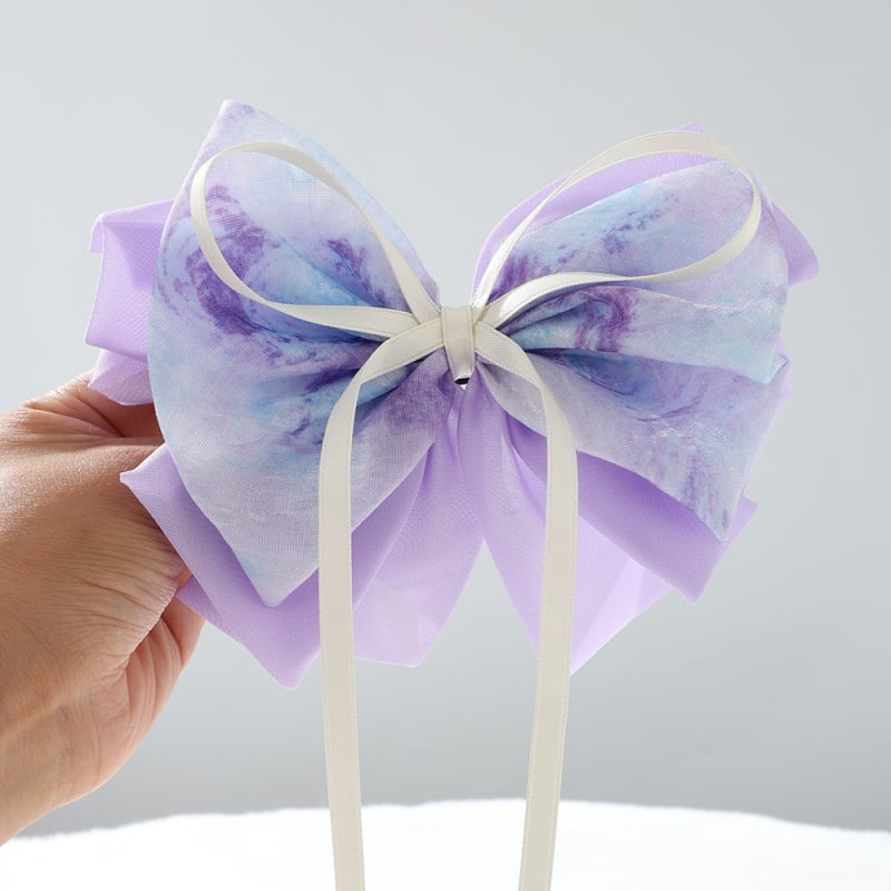 Matu klipsis ar loku un pērlīšu pūci, tauriņa ziedu dizains, roku darbs