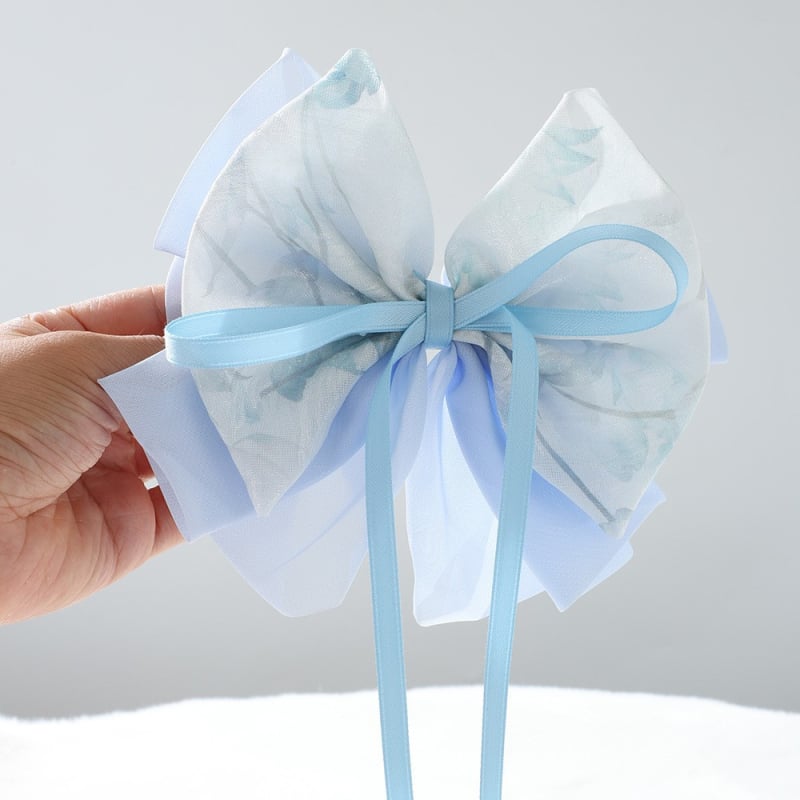 Matu klipsis ar loku un pērlīšu pūci, tauriņa ziedu dizains, roku darbs