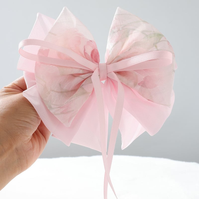 Matu klipsis ar loku un pērlīšu pūci, tauriņa ziedu dizains, roku darbs