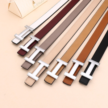 Sieviešu josta ar H formu no PU ādas, sakausējuma sprādze, gluda sprādze; platums 2–4 cm; daudzfunkcionāla kleitai un džinsiem, minimālistisks, elegants stils; caurumu urbšana, elektroplakēšana.