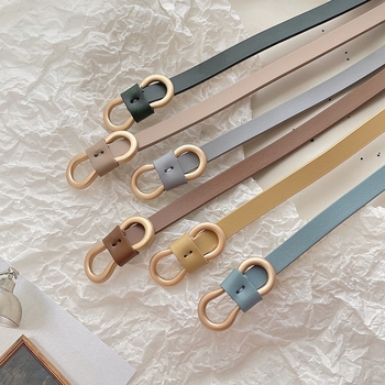 Sieviešu ādas josta kleitai, divslāņu liellopa āda, sprādze no sakausējuma, platums zem 2 cm, elektroplatinga apdare