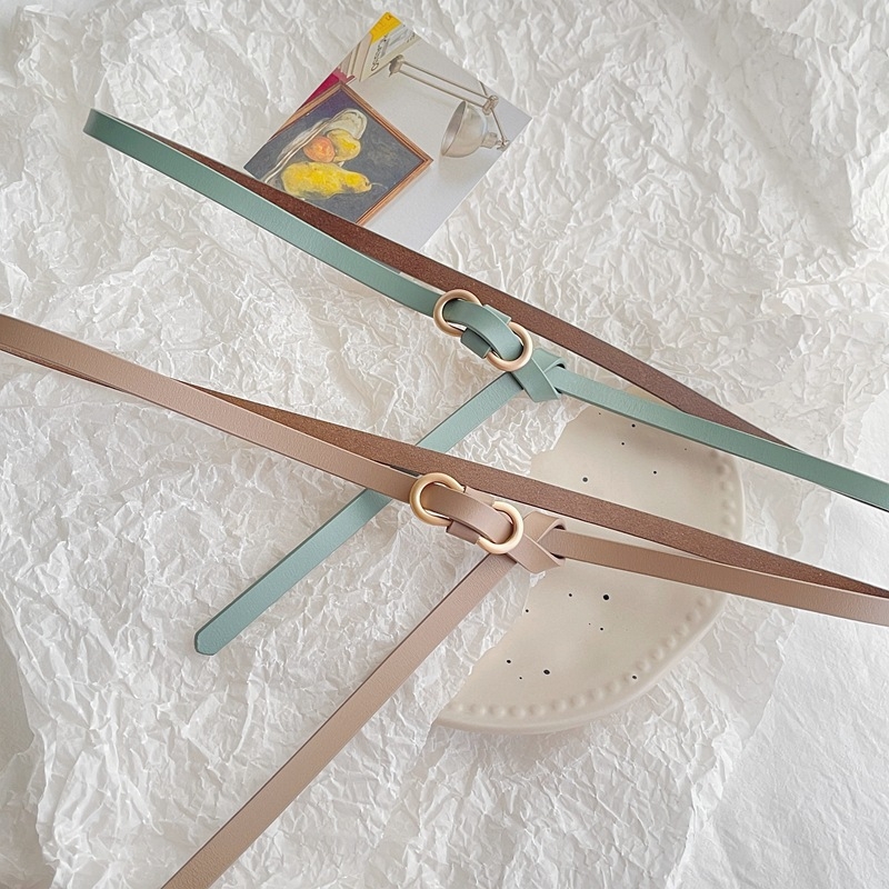 Sieviešu ādas josta kleitai, divslāņu liellopa āda, sprādze no sakausējuma, platums zem 2 cm, elektroplatinga apdare