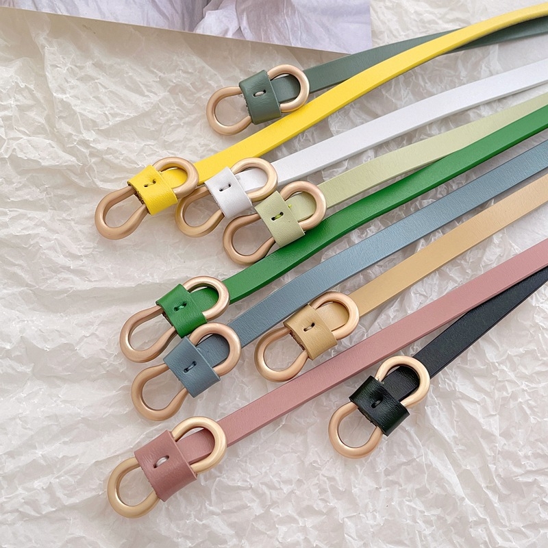 Sieviešu ādas josta kleitai, divslāņu liellopa āda, sprādze no sakausējuma, platums zem 2 cm, elektroplatinga apdare