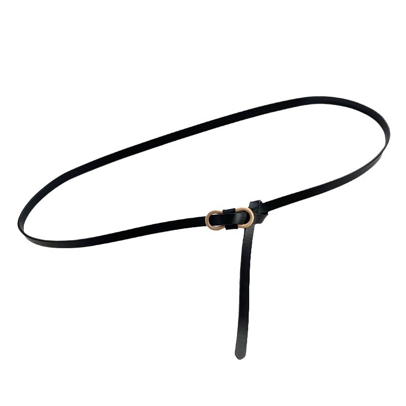 Sieviešu ādas josta kleitai, divslāņu liellopa āda, sprādze no sakausējuma, platums zem 2 cm, elektroplatinga apdare