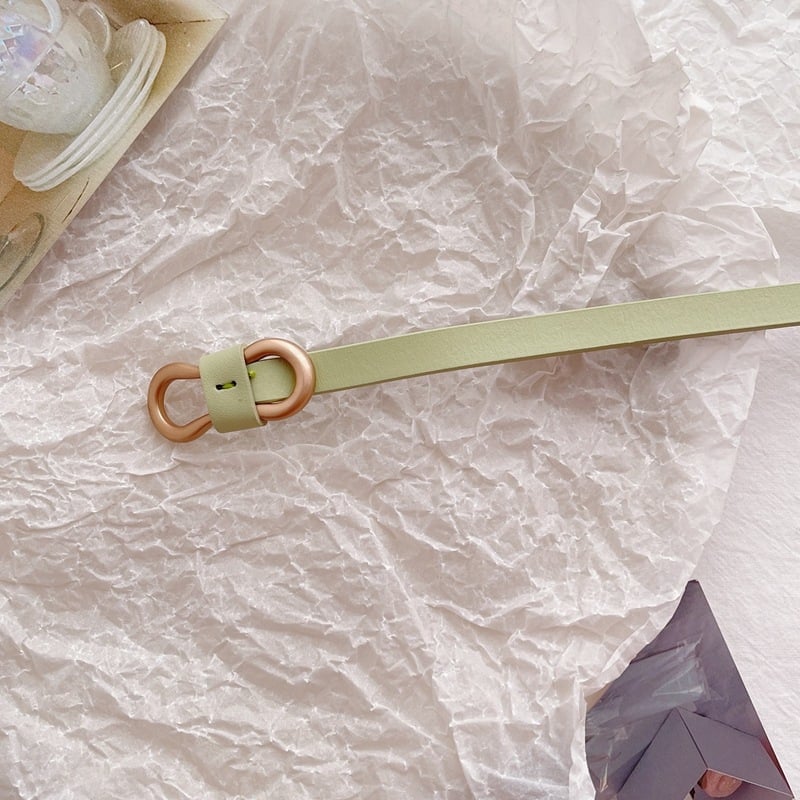 Sieviešu ādas josta kleitai, divslāņu liellopa āda, sprādze no sakausējuma, platums zem 2 cm, elektroplatinga apdare