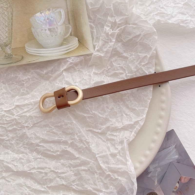 Sieviešu ādas josta kleitai, divslāņu liellopa āda, sprādze no sakausējuma, platums zem 2 cm, elektroplatinga apdare