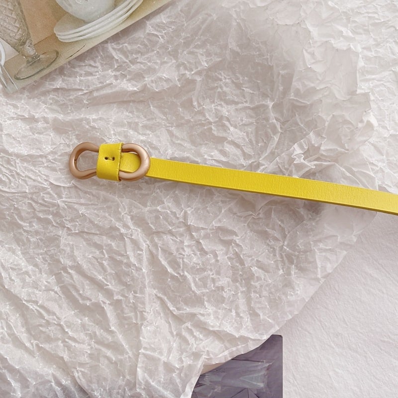 Sieviešu ādas josta kleitai, divslāņu liellopa āda, sprādze no sakausējuma, platums zem 2 cm, elektroplatinga apdare