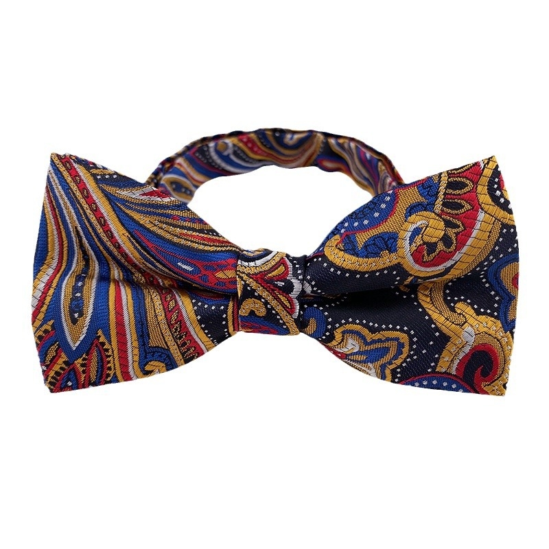 Leptir mašna s floralnim Paisley uzorkom, poliester vlakno, Jacquard obrada, ručno šivanje