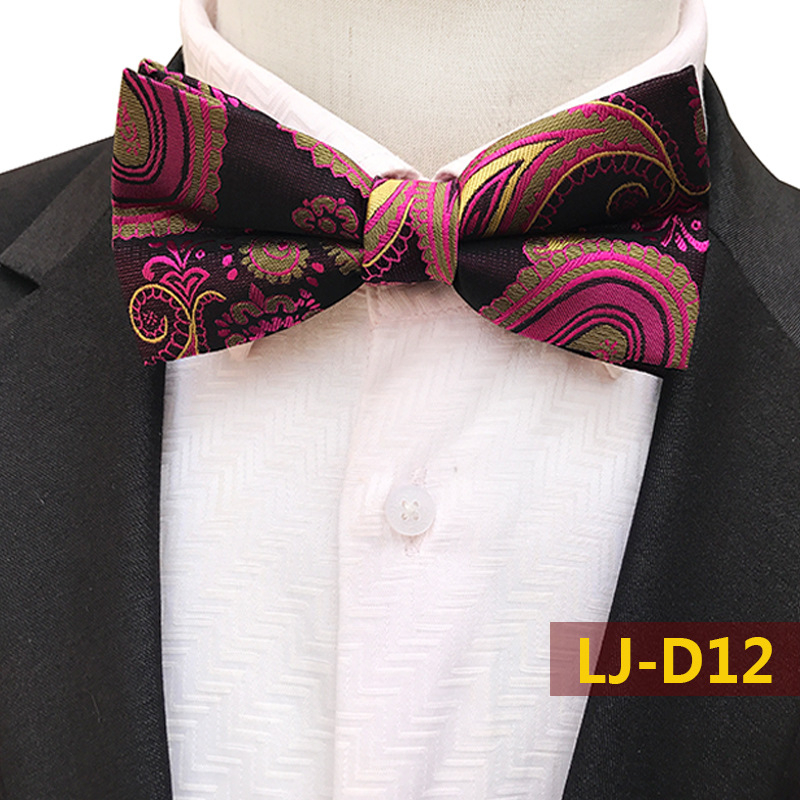 Leptir mašna s floralnim Paisley uzorkom, poliester vlakno, Jacquard obrada, ručno šivanje