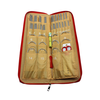 Like it Set de andrele din oțel inoxidabil: circulare și drepte, vârfuri goale, 50 piese