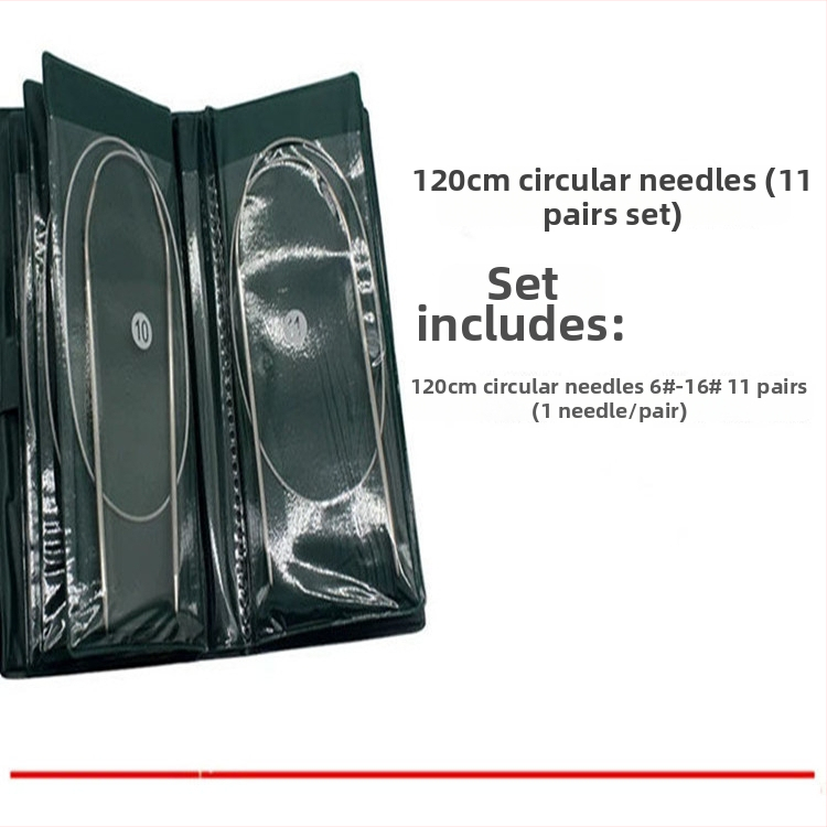 Like it Set de andrele din oțel inoxidabil: circulare și drepte, vârfuri goale, 50 piese