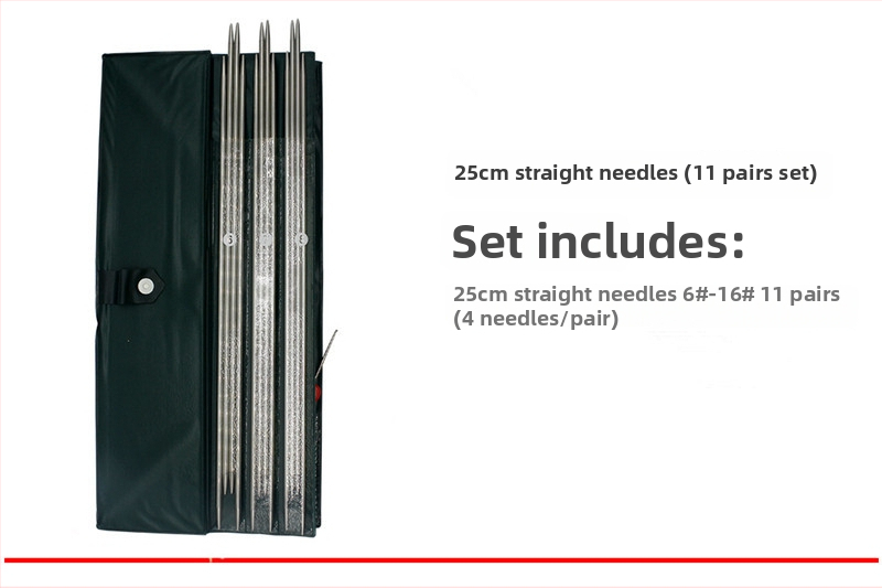 Like it Set de andrele din oțel inoxidabil: circulare și drepte, vârfuri goale, 50 piese