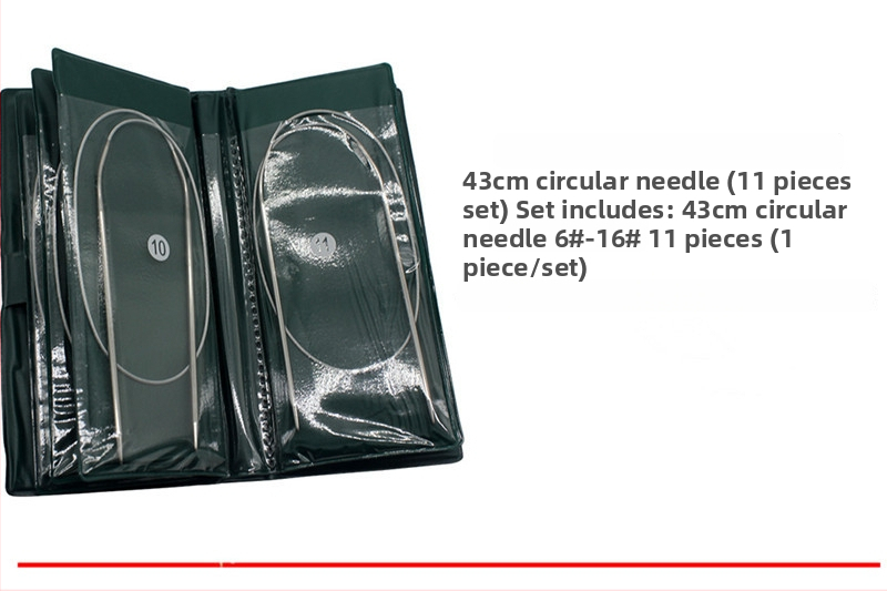 Like it Set de andrele din oțel inoxidabil: circulare și drepte, vârfuri goale, 50 piese