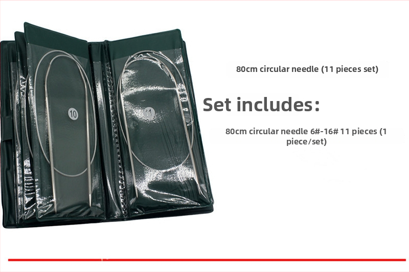 Like it Set de andrele din oțel inoxidabil: circulare și drepte, vârfuri goale, 50 piese