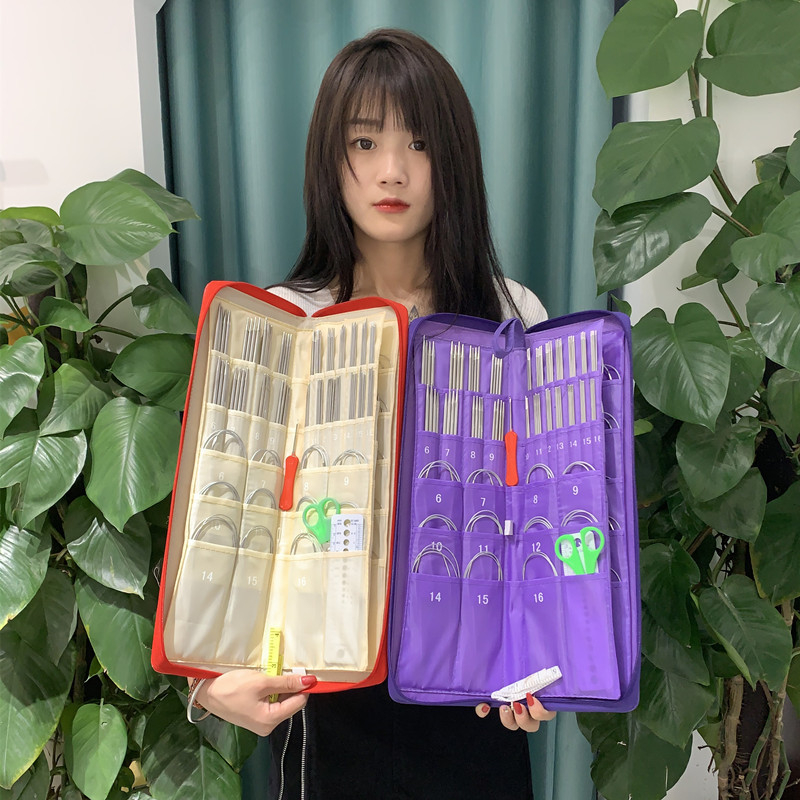 Like it Set de andrele din oțel inoxidabil: circulare și drepte, vârfuri goale, 50 piese