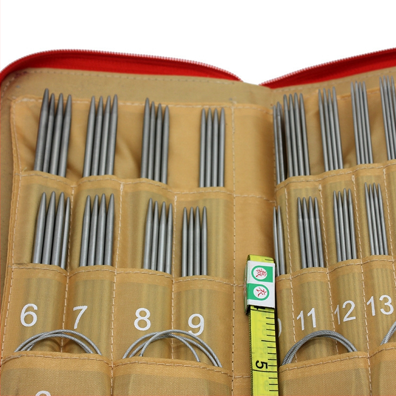 Like it Set de andrele din oțel inoxidabil: circulare și drepte, vârfuri goale, 50 piese