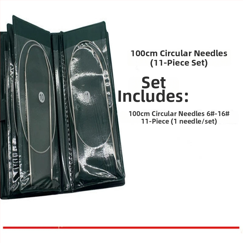 Like it Set de andrele din oțel inoxidabil: circulare și drepte, vârfuri goale, 50 piese