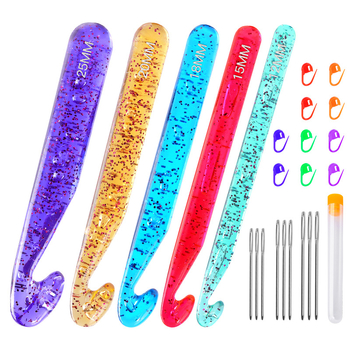 Set kukice za kukicu: prozirna debela plastična kukica za početnike; ZA marka; Wool braided set; moderni stil; bruto težina 241,8 g