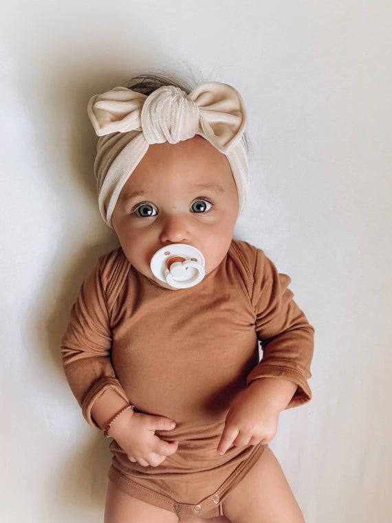 Bandă de păr din catifea cu nod, pentru copii, protecție fontanelă, material textil, ambalaj individual, personalizare disponibilă