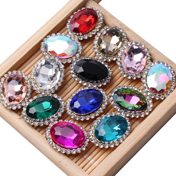 10x14 mm ovalni stakleni kristal - pribor za ručno šivanje, dodaci za odjeću i ukrase za kosu
