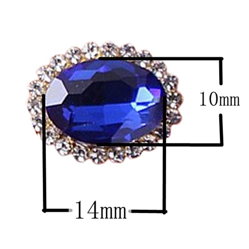 10x14 mm ovalni stakleni kristal - pribor za ručno šivanje, dodaci za odjeću i ukrase za kosu