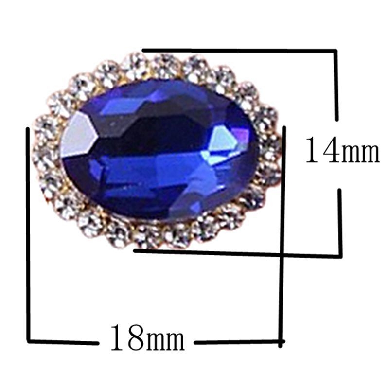 10x14 mm ovalni stakleni kristal - pribor za ručno šivanje, dodaci za odjeću i ukrase za kosu